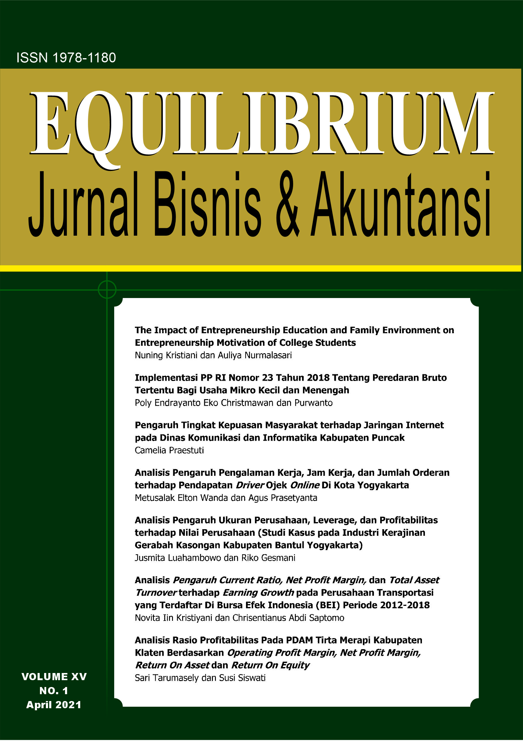 					View Vol. 15 No. 1 (2021): Jurnal Equilibrium April 2021
				