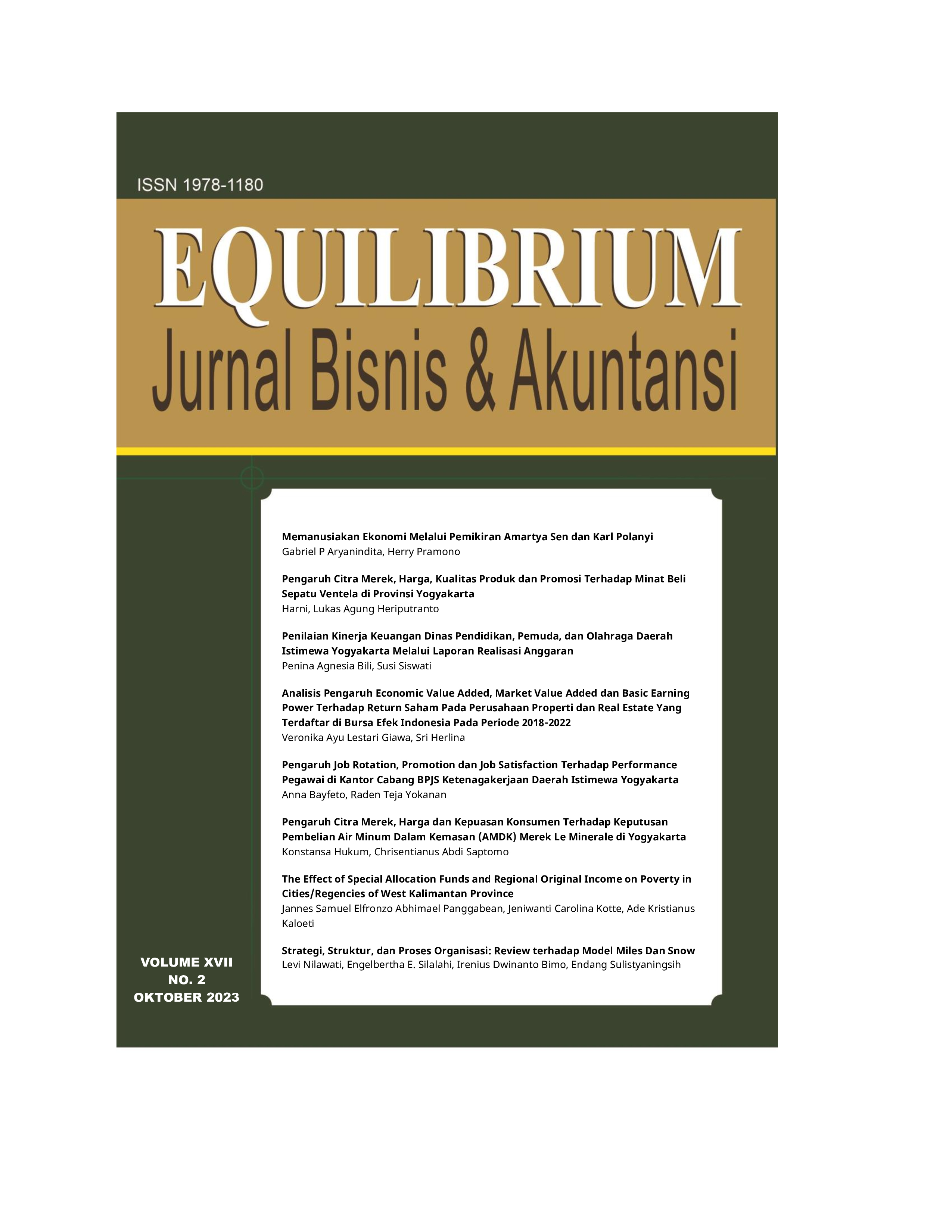 					View Vol. 17 No. 2 (2023): EQUILIBRIUM - Jurnal Bisnis dan Akuntansi (EJBA)
				
